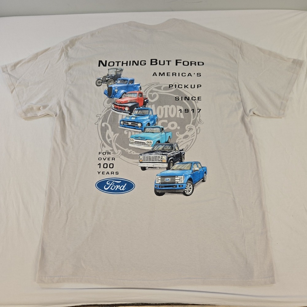 Ford Trucks Over 100 Years Model T F-150 Mens T-shirt Licensed Size XL Gray